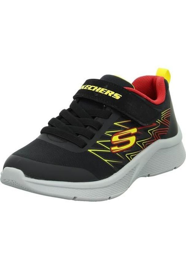skechers - Buty do chodzenia dla dzieci Skechers Microspec Texlor. Zapięcie: rzepy. Kolor: czarny. Materiał: materiał, syntetyk, tkanina. Szerokość cholewki: normalna. Sport: turystyka piesza