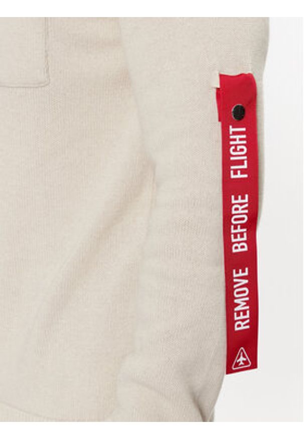 Aeronautica Militare Sweter 232MA1460L518 Écru Regular Fit. Materiał: bawełna