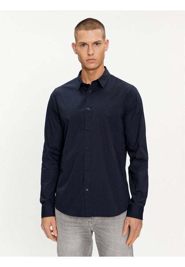 Calvin Klein Jeans Koszula J30J324614 Granatowy Slim Fit. Kolor: niebieski. Materiał: bawełna