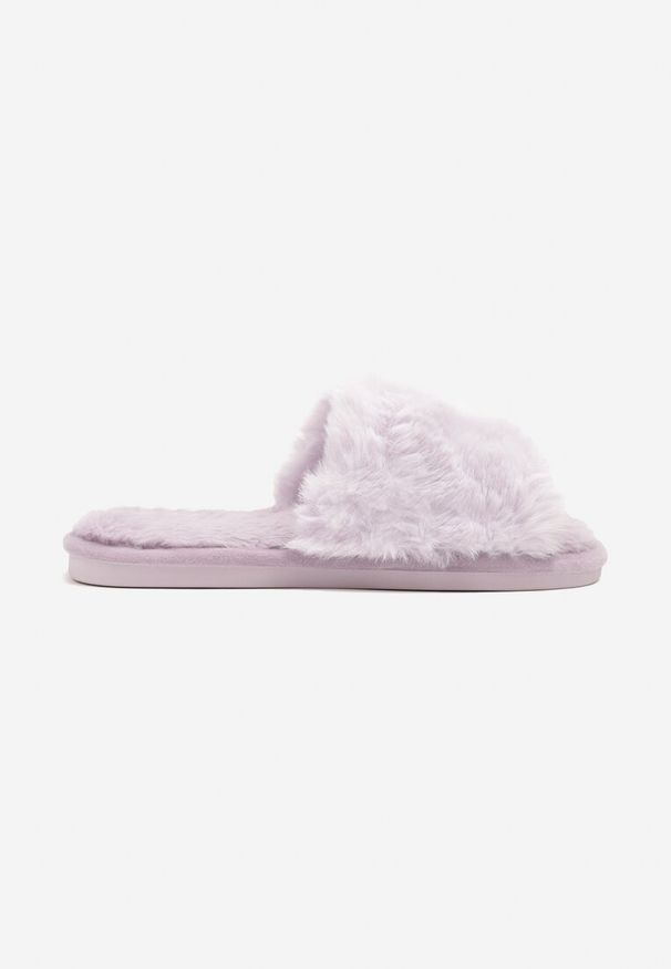 Born2be - Jasnofioletowe Kapcie Vices z Miękkiego Futerka Seladwen. Okazja: na co dzień, do domu. Kolor: fioletowy. Materiał: futro. Obcas: na obcasie. Styl: elegancki, casual