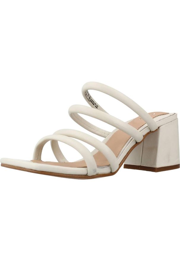 Clarks - Sandały CLARKS SHEER65 MULE Beżowy. Kolor: biały, wielokolorowy, beżowy. Materiał: skóra. Sezon: lato