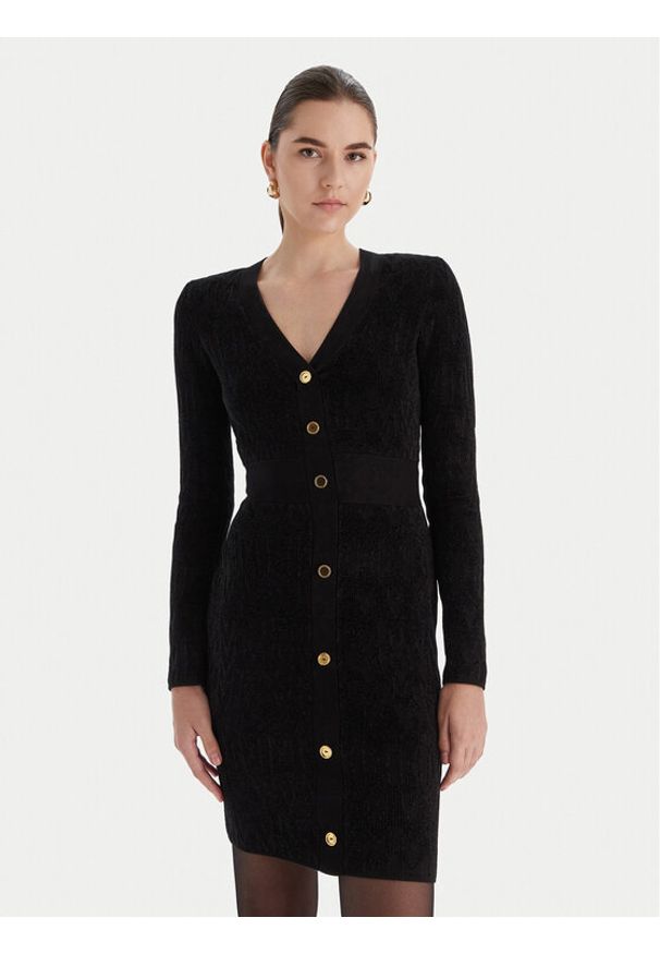 Marciano Guess Sukienka dzianinowa 5BGK04 5661Z Czarny Slim Fit. Kolor: czarny. Materiał: syntetyk