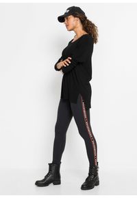 bonprix - Sweter dzianinowy oversize z mieszanki wiskozy. Kolor: czarny. Materiał: wiskoza, materiał, dzianina. Długość rękawa: długi rękaw. Długość: długie #3