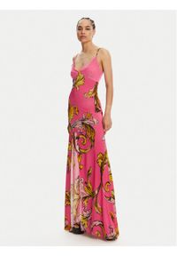 Versace Jeans Couture Sukienka letnia 78HAO900 Różowy Regular Fit. Kolor: różowy. Materiał: wiskoza. Sezon: lato