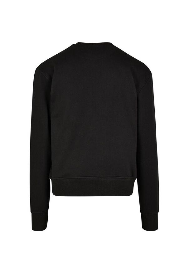 BUILD YOUR BRAND - Męska Bluza Oversize Premium Z Okrągłym Dekoltem. Kolor: czarny