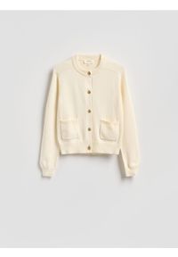 Reserved - Bawełniany kardigan - złamana biel. Materiał: bawełna