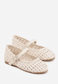 Born2be - Beżowe Balerinki Ażurowe ze Sprzączką Nellena. Okazja: na co dzień. Zapięcie: sprzączka. Kolor: beżowy. Materiał: materiał, dresówka. Wzór: ażurowy. Sezon: lato. Styl: casual #4