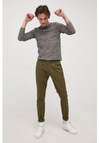 Only & Sons spodnie męskie kolor zielony w fasonie chinos. Kolor: zielony. Materiał: bawełna