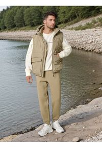 Sinsay - Kamizelka - brązowy. Typ kołnierza: kaptur. Kolor: brązowy #1