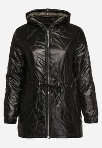 Born2be - Czarna Kurtka Pikowana Parka z Nieodpinanym Kapturem Oferra. Kolekcja: plus size. Kolor: czarny #5