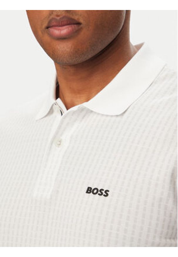 BOSS Polo Birdie 3 50559355 Biały Regular Fit. Typ kołnierza: polo. Kolor: biały. Materiał: bawełna