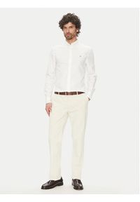 TOMMY HILFIGER - Tommy Hilfiger Koszula MW0MW38556 Biały Slim Fit. Kolor: biały. Materiał: bawełna #4