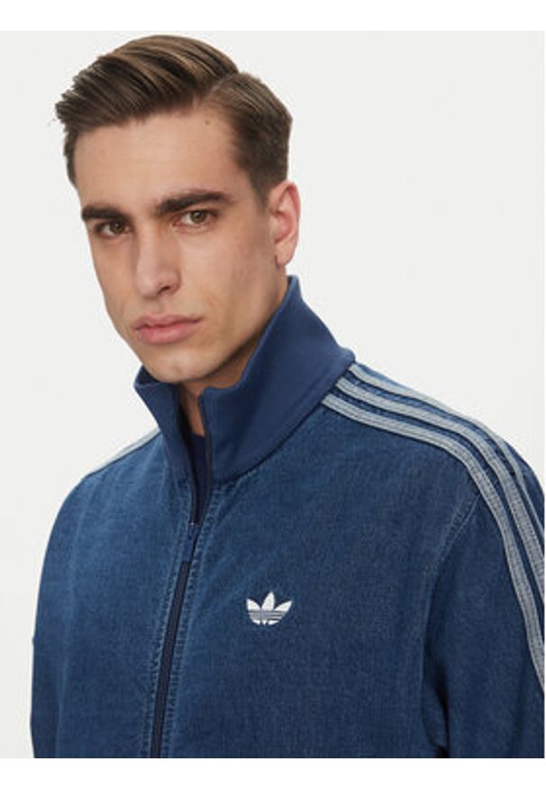 Adidas - adidas Kurtka jeansowa adicolor Denim Firebird JC6233 Niebieski Loose Fit. Kolor: niebieski. Materiał: bawełna
