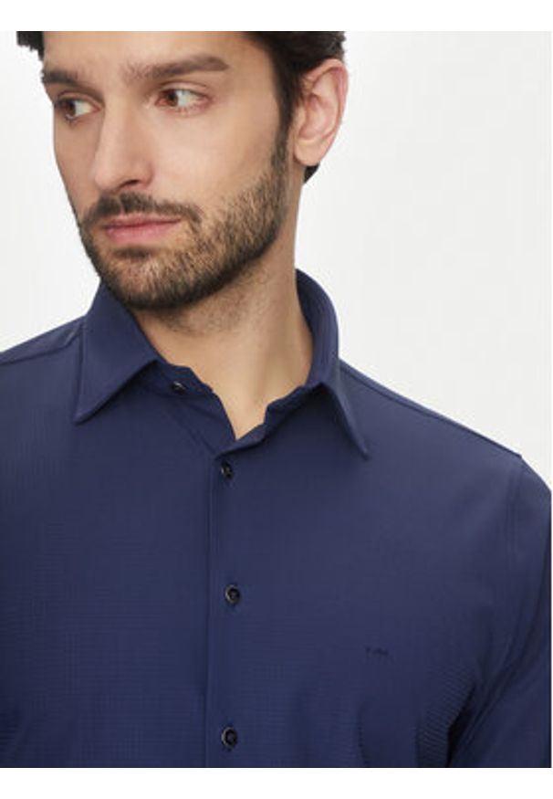 Michael Kors Koszula MK0DS01531 Granatowy Slim Fit. Kolor: niebieski. Materiał: bawełna