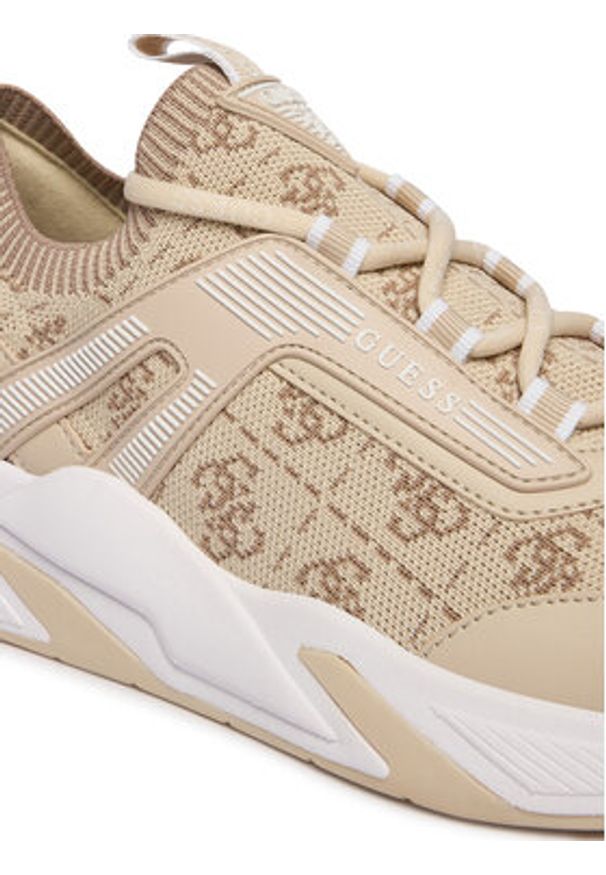 Guess Sneakersy FLPGEN FAM12 Beżowy. Kolor: beżowy. Materiał: materiał