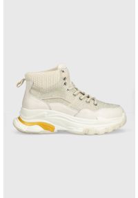 GOE sneakersy skórzane kolor biały MM2N4016.WHITE. Nosek buta: okrągły. Zapięcie: sznurówki. Kolor: biały. Materiał: skóra. Szerokość cholewki: normalna. Obcas: na platformie