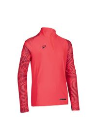 KIPSTA - Bluza piłkarska na krótki suwak dla dzieci Kipsta Viralto Wavy Club. Kolor: czerwony, wielokolorowy, różowy. Materiał: materiał, poliester, elastan. Długość: krótkie. Sport: piłka nożna