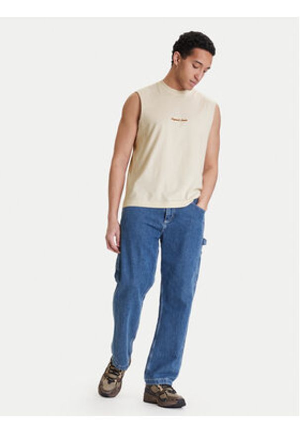 Jack & Jones Tank top Norrebro Emb 12292009 Écru Regular Fit. Kolor: kremowy. Materiał: bawełna