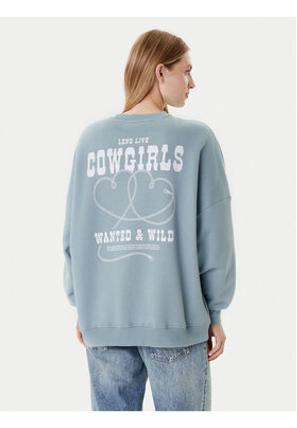 only - ONLY Bluza Stina 15357086 Błękitny Regular Fit. Kolor: niebieski. Materiał: bawełna