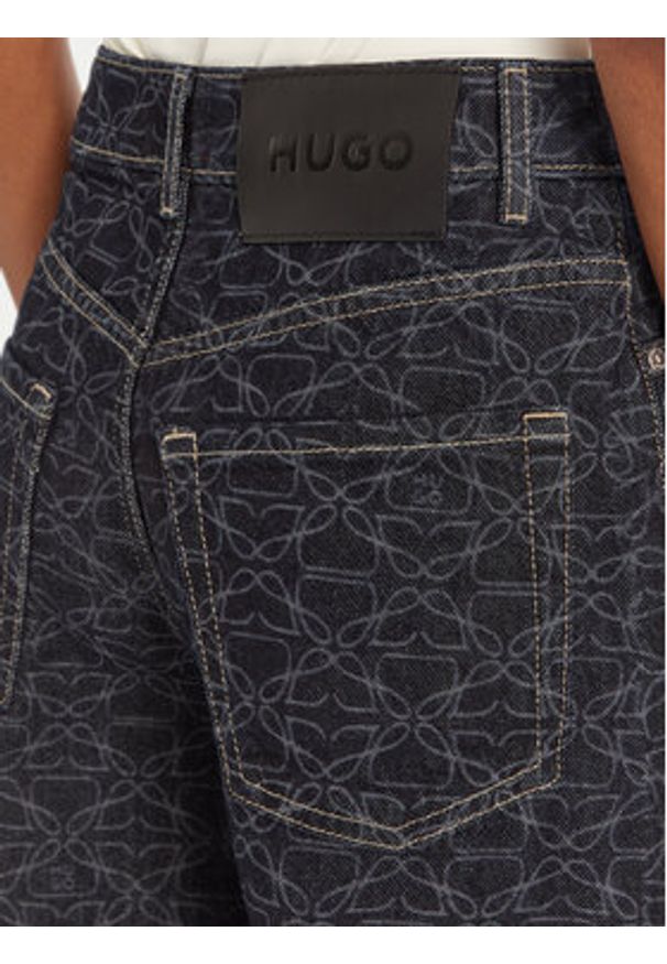 Hugo - HUGO Jeansy 50541522 Granatowy Wide Leg. Kolor: niebieski