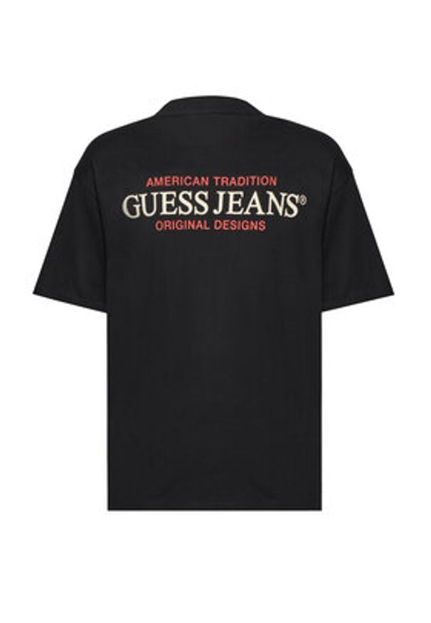 Guess Jeans T-Shirt M4BI75 K8FQ4 Czarny Oversize. Kolor: czarny. Materiał: bawełna