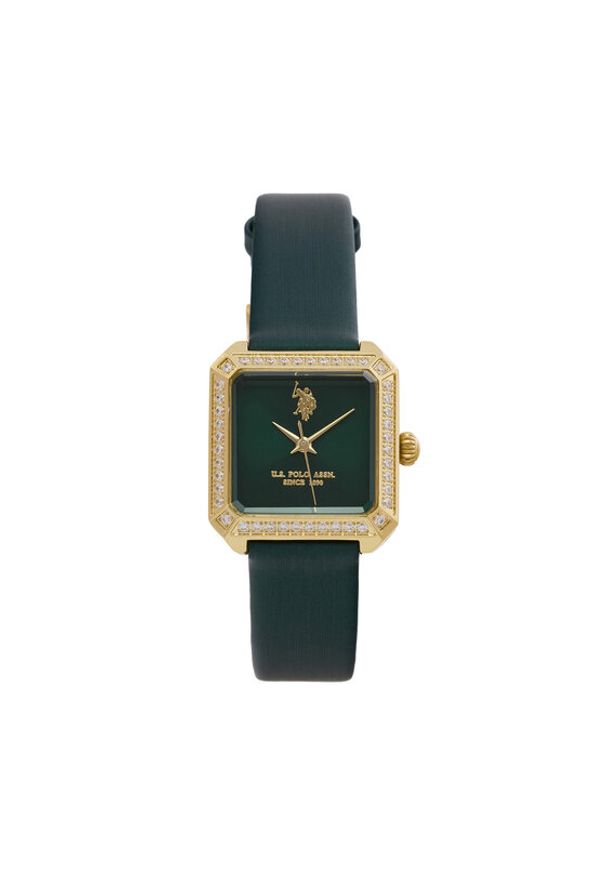 U.S. Polo Assn. Zegarek Brigitte USP8480GR Zielony. Kolor: zielony. Materiał: skóra