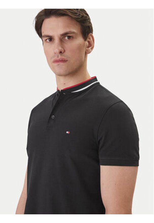 TOMMY HILFIGER - Tommy Hilfiger Polo Mao MW0MW34752 Czarny Slim Fit. Typ kołnierza: polo. Kolor: czarny. Materiał: bawełna