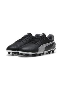 Puma - Młodzieżowe buty piłkarskie KING Match FG/AG PUMA Black White Cool Dark Gray. Kolor: wielokolorowy, szary, czarny, biały. Sport: piłka nożna