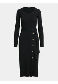 Lauren Ralph Lauren Sukienka dzianinowa 250889290004 Czarny Slim Fit. Kolor: czarny. Materiał: bawełna #2