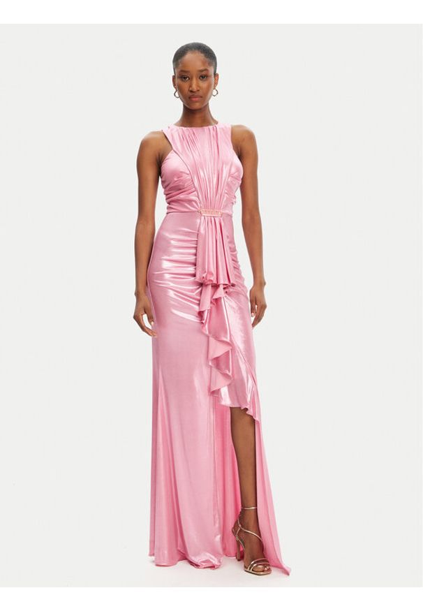 Babylon Sukienka wieczorowa MF0204 Różowy Regular Fit. Kolor: różowy. Materiał: syntetyk. Styl: wizytowy