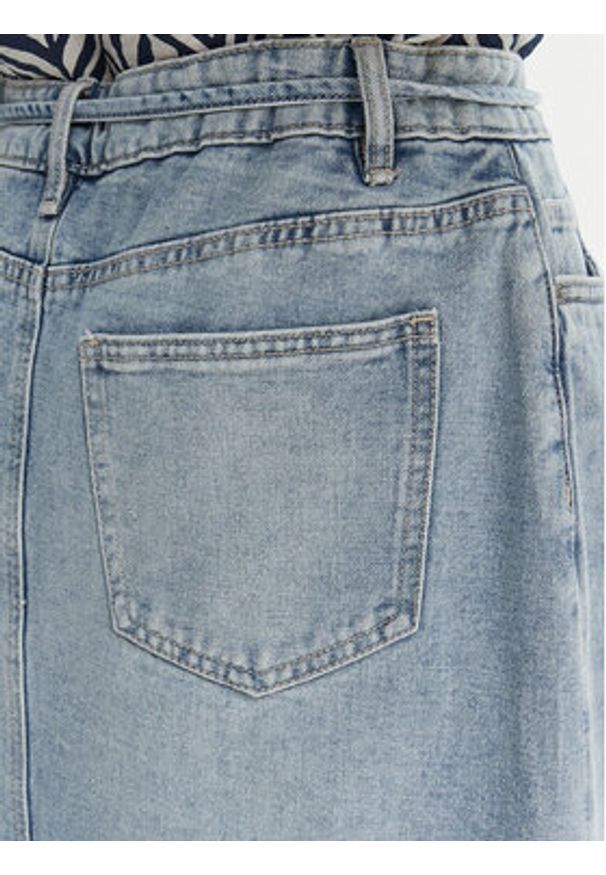 Vero Moda Spódnica jeansowa Wien 10341834 Niebieski Regular Fit. Kolor: niebieski. Materiał: bawełna