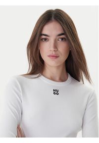 Hugo Bluzka Dafilomena_3 50518378 Biały Slim Fit. Kolor: biały. Materiał: bawełna #5