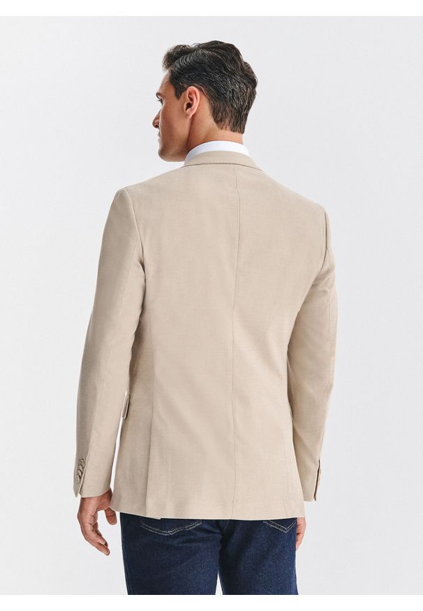 Pako Lorente - PAKO LORENTE – Beżowa marynarka męska. Kolor: szary, brązowy, beżowy. Materiał: poliester, wiskoza, elastan. Sezon: jesień