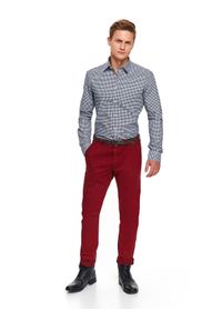 TOP SECRET - Spodnie tkaninowe z paskiem dopasowane. Okazja: na co dzień. Kolor: czerwony. Materiał: tkanina. Sezon: zima. Styl: casual #3
