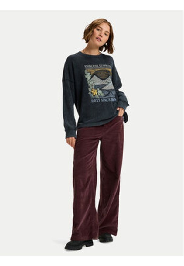 Roxy Bluza Eastside Midweight ERJKT04322 Czarny Regular Fit. Kolor: czarny. Materiał: bawełna