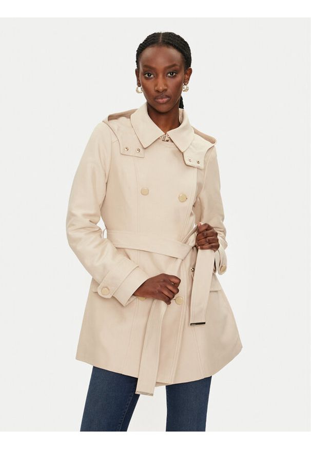 Morgan Trencz 241-GLADIA Beżowy Slim Fit. Kolor: beżowy. Materiał: syntetyk