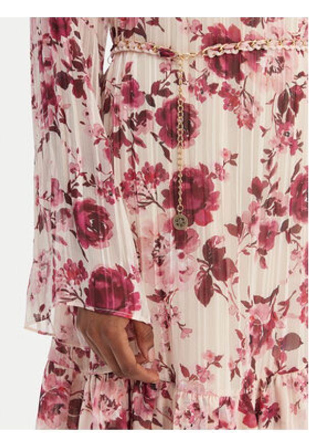 Guess Sukienka codzienna W6RK37 WJ712 Beżowy Regular Fit. Okazja: na co dzień. Kolor: beżowy. Materiał: syntetyk. Typ sukienki: proste. Styl: casual