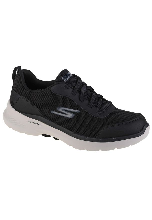 skechers - Buty do chodzenia męskie, Skechers Go Walk 6 - Bold Knight. Kolor: czarny. Sport: turystyka piesza