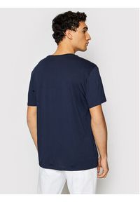 Lacoste T-Shirt TH6709 Granatowy Regular Fit. Kolor: niebieski. Materiał: bawełna