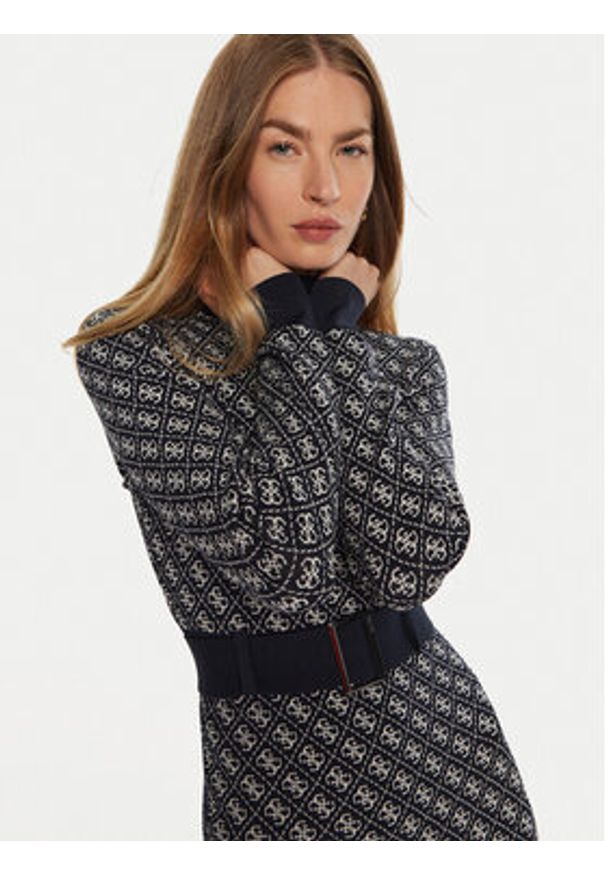 Guess Sukienka dzianinowa Lise W4BK43 Z37K0 Niebieski Regular Fit. Kolor: niebieski. Materiał: syntetyk