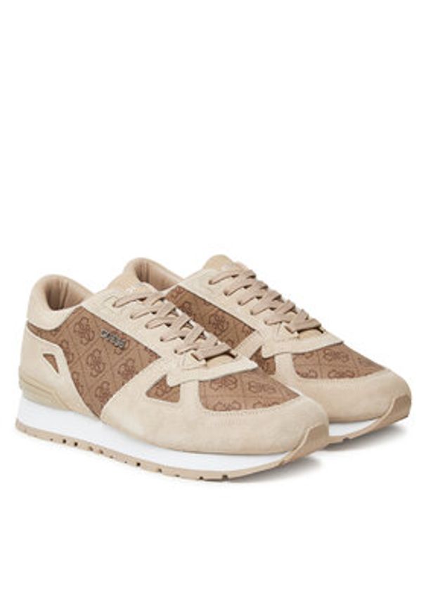Guess Sneakersy FMTTRE ELL12 Beżowy. Kolor: beżowy. Materiał: zamsz, skóra