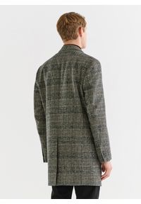Pako Lorente - PAKO LORENTE – Brązowy płaszcz męski w kratę. Kolor: brązowy, niebieski. Materiał: wełna, poliester. Sezon: zima, jesień
