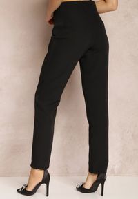 Renee - Czarne Spodnie Cygaretki High Waist Molfi. Stan: podwyższony. Kolor: czarny. Materiał: tkanina #3
