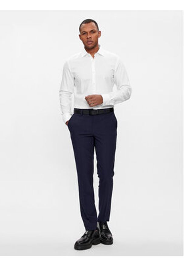 Hugo Koszula Kenno 50508316 Biały Slim Fit. Kolor: biały. Materiał: bawełna