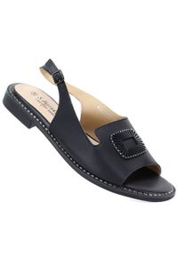 Skórzane sandały damskie czarne S.Barski KV61-6076. Kolor: czarny. Materiał: skóra ekologiczna #1