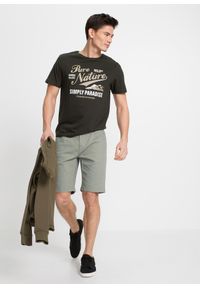 bonprix - Bermudy ze stretchem, regular fit (2-pak). Kolor: beżowy #2