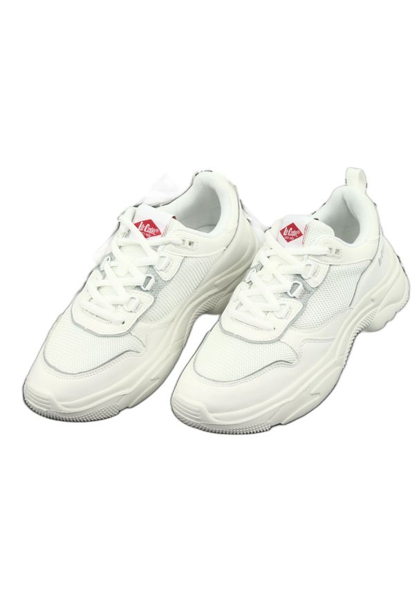 Lee Cooper W-1276 Women White białe szare. Kolor: biały, szary, wielokolorowy. Materiał: skóra, syntetyk, tkanina, guma. Szerokość cholewki: normalna