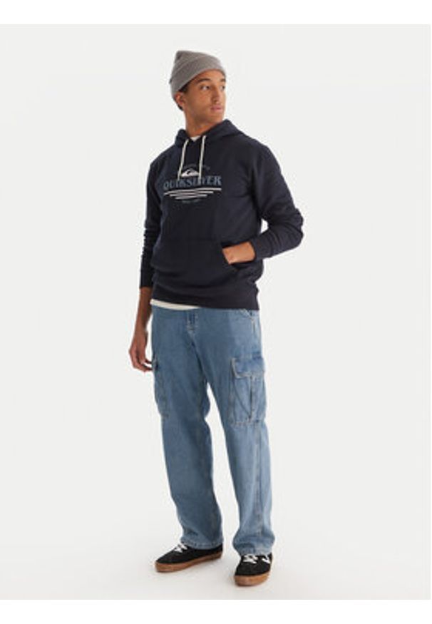 Quiksilver Bluza Screen Fleece Classic EQYFT05137 Granatowy Regular Fit. Kolor: niebieski. Materiał: syntetyk, bawełna