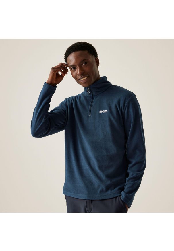 Regatta - Thompson Męski lekki polar turystyczny z zamkiem błyskawicznym do połowy. Kolor: niebieski. Materiał: polar. Sport: turystyka piesza