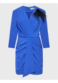 Sukienka koktajlowa Kontatto. Kolor: niebieski. Materiał: syntetyk. Styl: wizytowy #1
